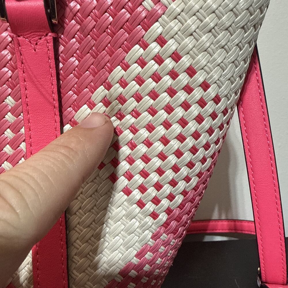 KATE SPADE NY Cruise Gingham Medium Tote WILD ROSE CROSSBODY BAG🌺NWT! - Picture 6 of 8